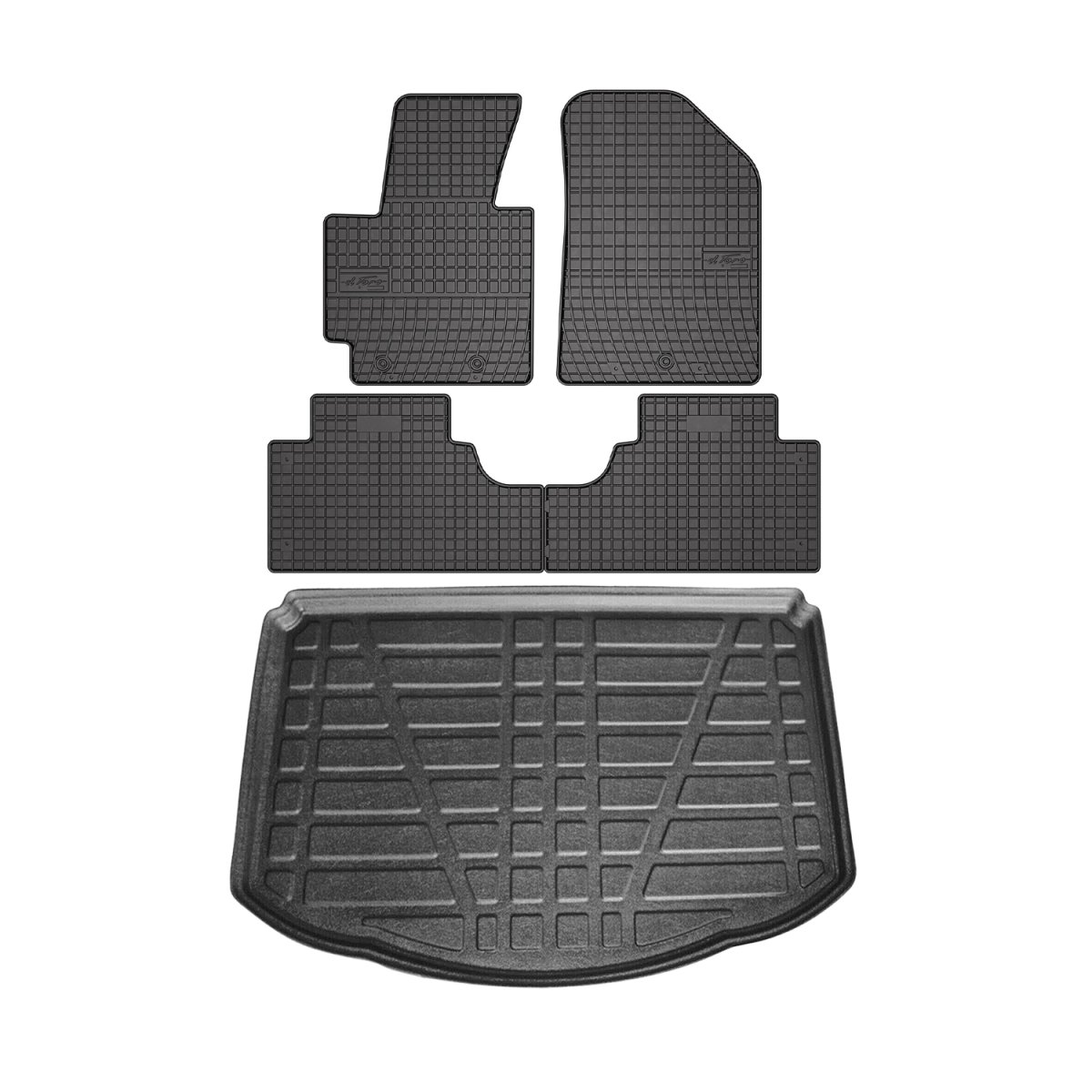 Kia Soul Floor-Trunk Mats - Omac - El-Toro & YPS - Black - '14-'19